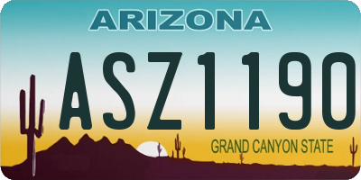 AZ license plate ASZ1190
