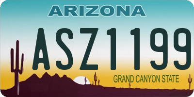 AZ license plate ASZ1199