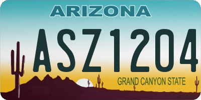 AZ license plate ASZ1204