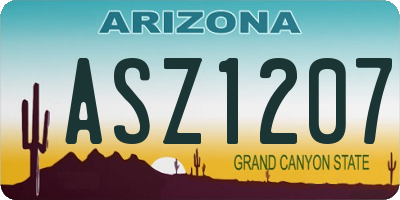 AZ license plate ASZ1207