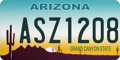 AZ license plate ASZ1208