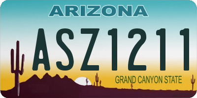AZ license plate ASZ1211