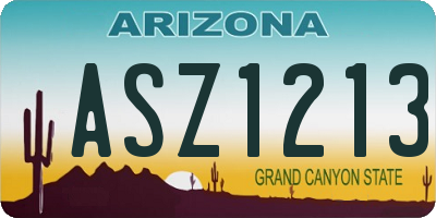 AZ license plate ASZ1213
