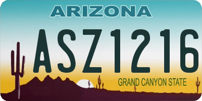AZ license plate ASZ1216
