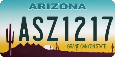 AZ license plate ASZ1217