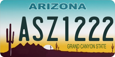 AZ license plate ASZ1222