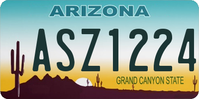 AZ license plate ASZ1224