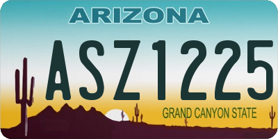 AZ license plate ASZ1225