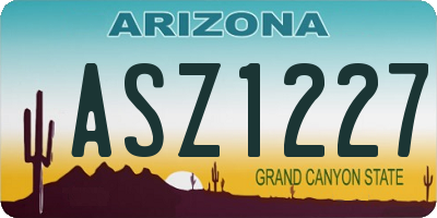 AZ license plate ASZ1227