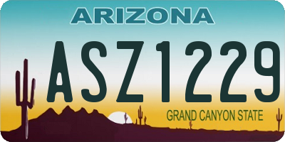 AZ license plate ASZ1229