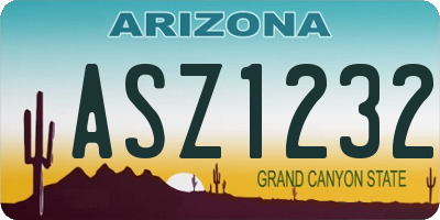AZ license plate ASZ1232