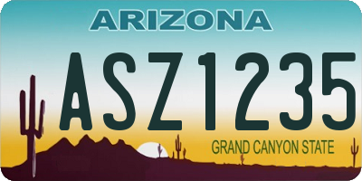 AZ license plate ASZ1235