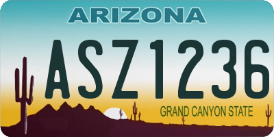 AZ license plate ASZ1236