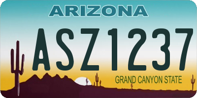 AZ license plate ASZ1237