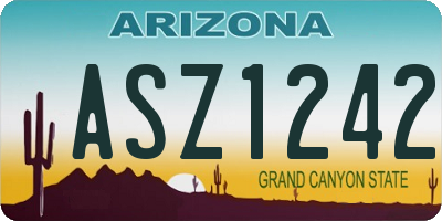 AZ license plate ASZ1242