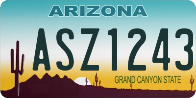 AZ license plate ASZ1243