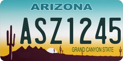 AZ license plate ASZ1245