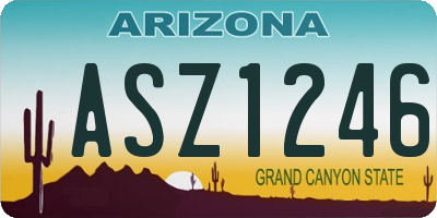 AZ license plate ASZ1246