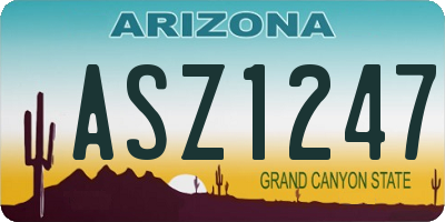 AZ license plate ASZ1247