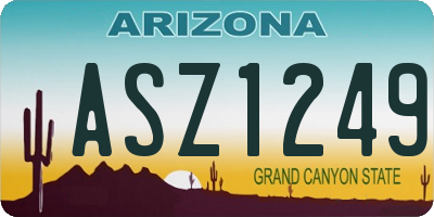 AZ license plate ASZ1249
