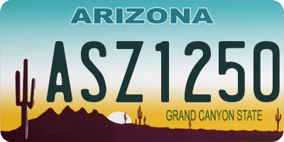 AZ license plate ASZ1250
