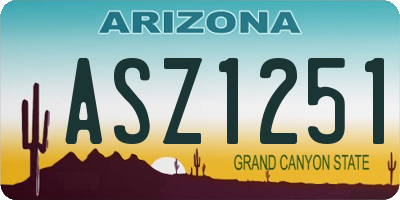 AZ license plate ASZ1251