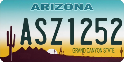 AZ license plate ASZ1252