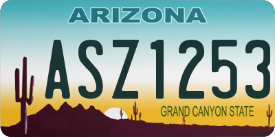 AZ license plate ASZ1253