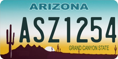 AZ license plate ASZ1254