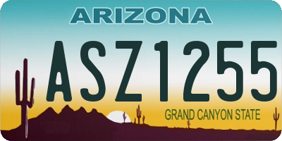 AZ license plate ASZ1255