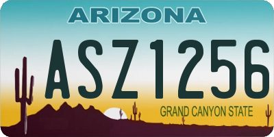 AZ license plate ASZ1256