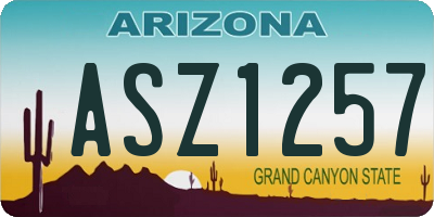 AZ license plate ASZ1257