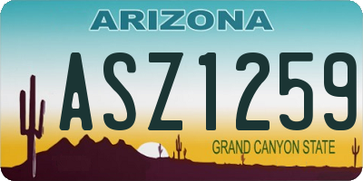 AZ license plate ASZ1259