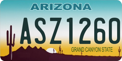 AZ license plate ASZ1260