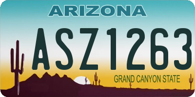 AZ license plate ASZ1263
