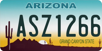 AZ license plate ASZ1266