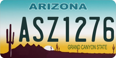 AZ license plate ASZ1276