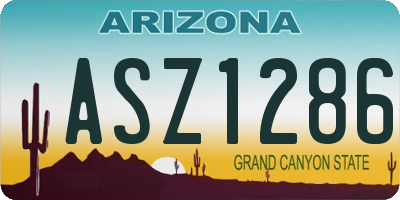 AZ license plate ASZ1286