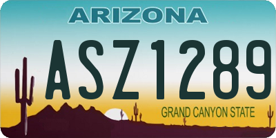 AZ license plate ASZ1289
