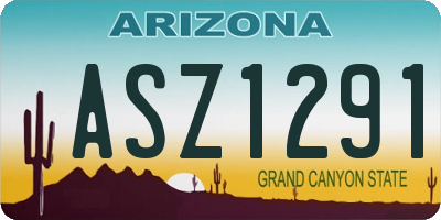 AZ license plate ASZ1291