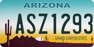 AZ license plate ASZ1293