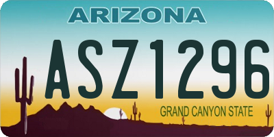 AZ license plate ASZ1296