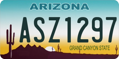 AZ license plate ASZ1297