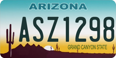 AZ license plate ASZ1298