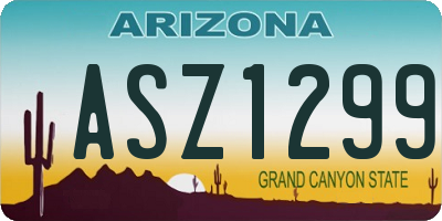 AZ license plate ASZ1299