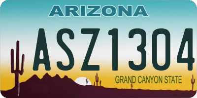 AZ license plate ASZ1304