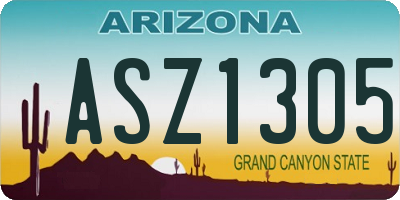 AZ license plate ASZ1305