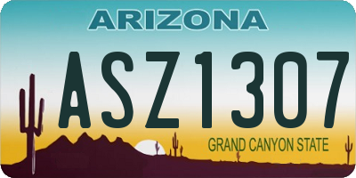 AZ license plate ASZ1307