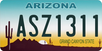 AZ license plate ASZ1311