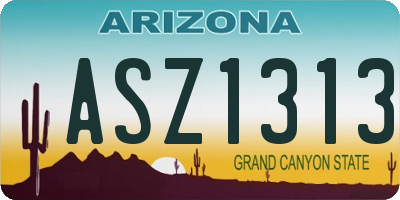 AZ license plate ASZ1313